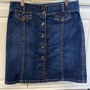 Ann Taylor Denim Jean Button Skirt 4